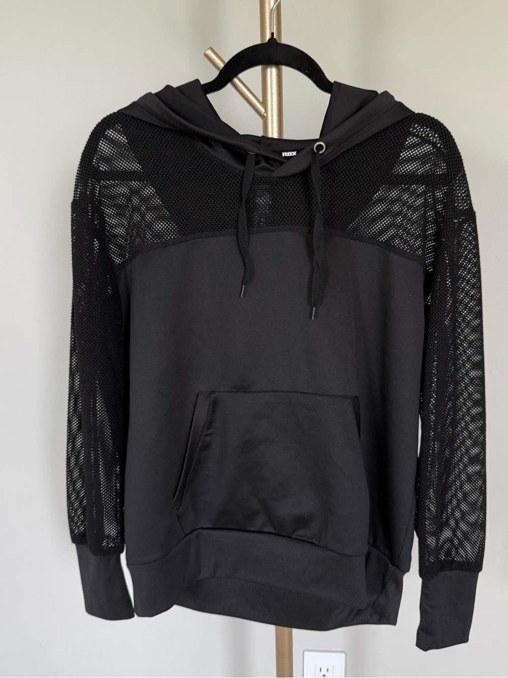 RBX Black Mesh-Sleeve Hoodie